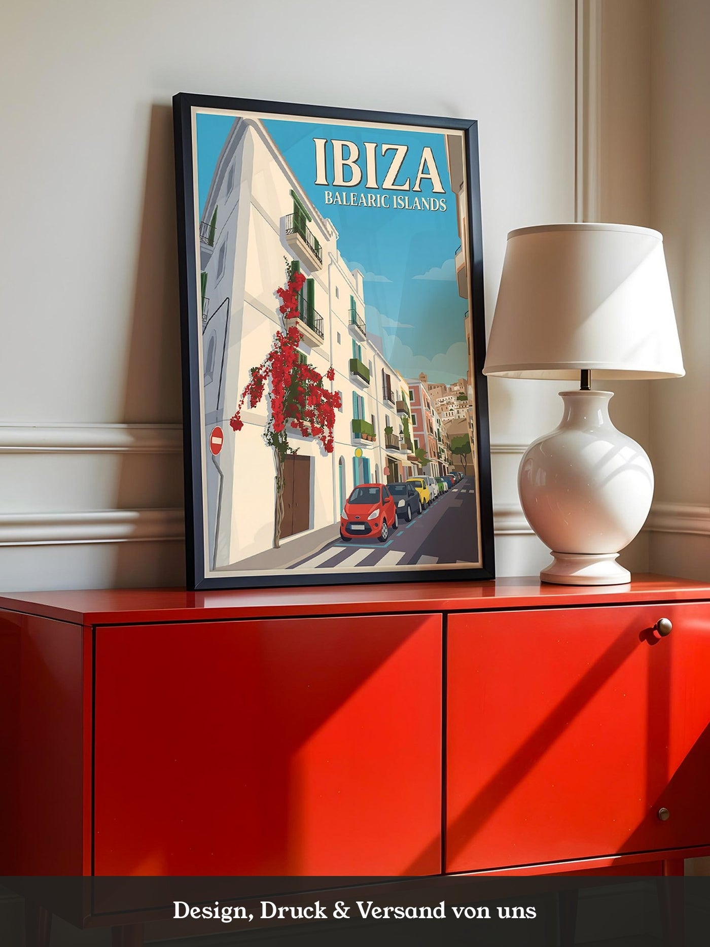 Ibiza Straßenansicht Retro-Stil
