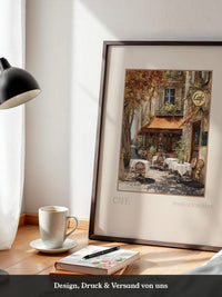 Herbstliches Café Straßenszene