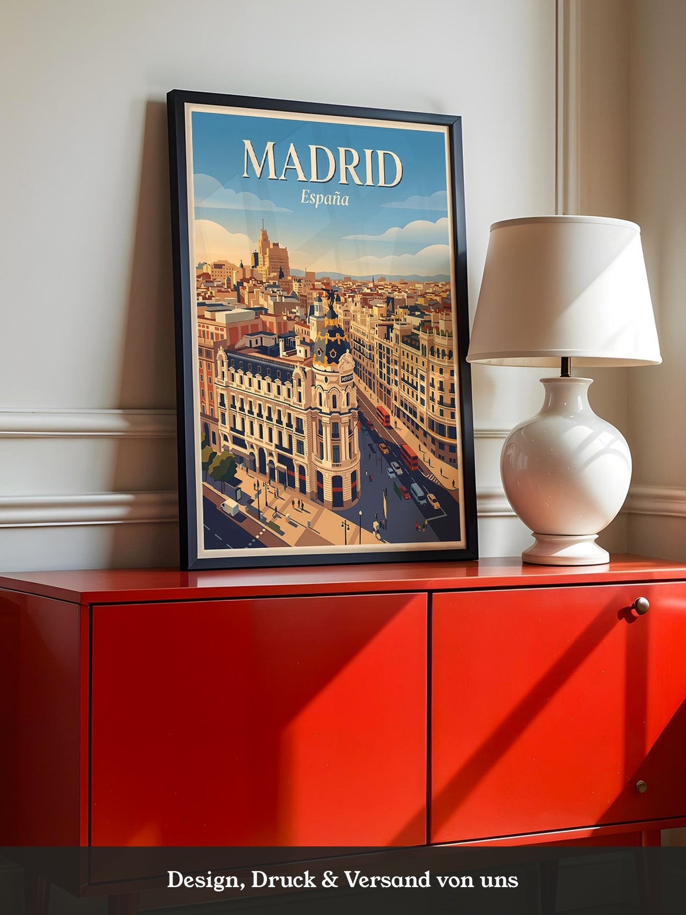 Madrid Skyline Retro Look