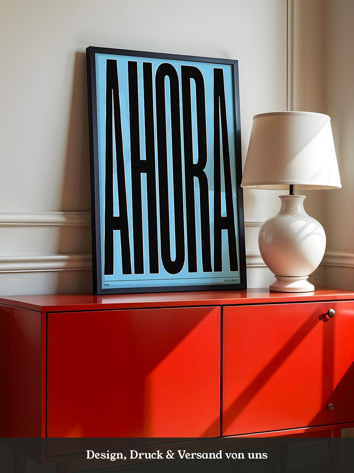 Ahora Typografie Schwarz Blau