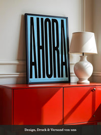 Ahora Typografie Schwarz Blau