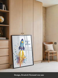 Rakete Aquarell Buntabdruck