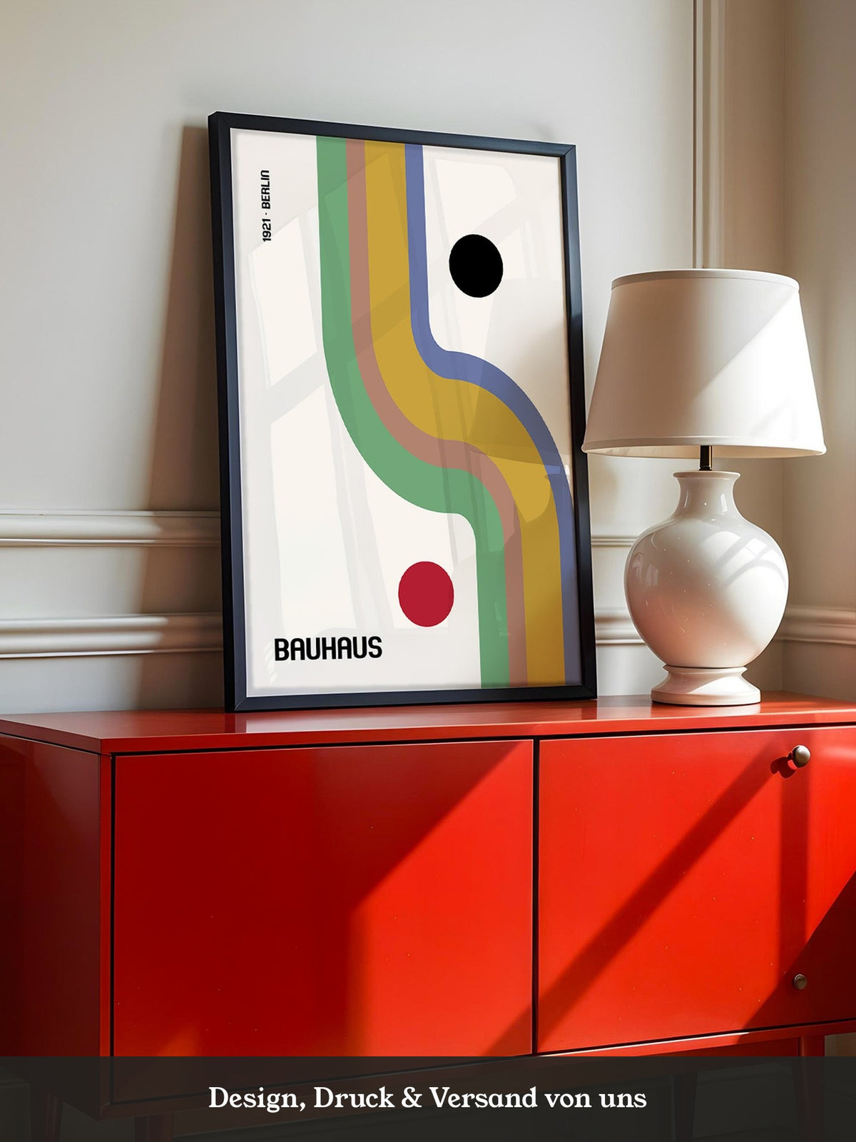 Bauhaus Linien Grafik Retrofarben
