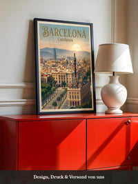 Barcelona Skyline Pastellstimmung