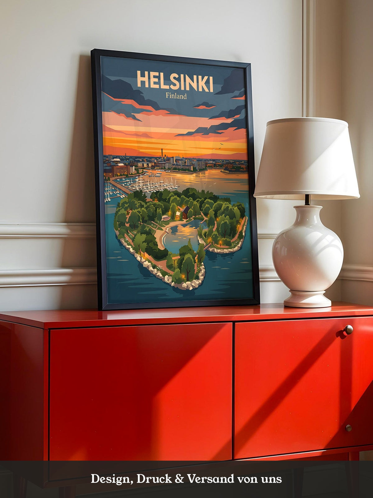Helsinki Sonnenuntergang Illustration
