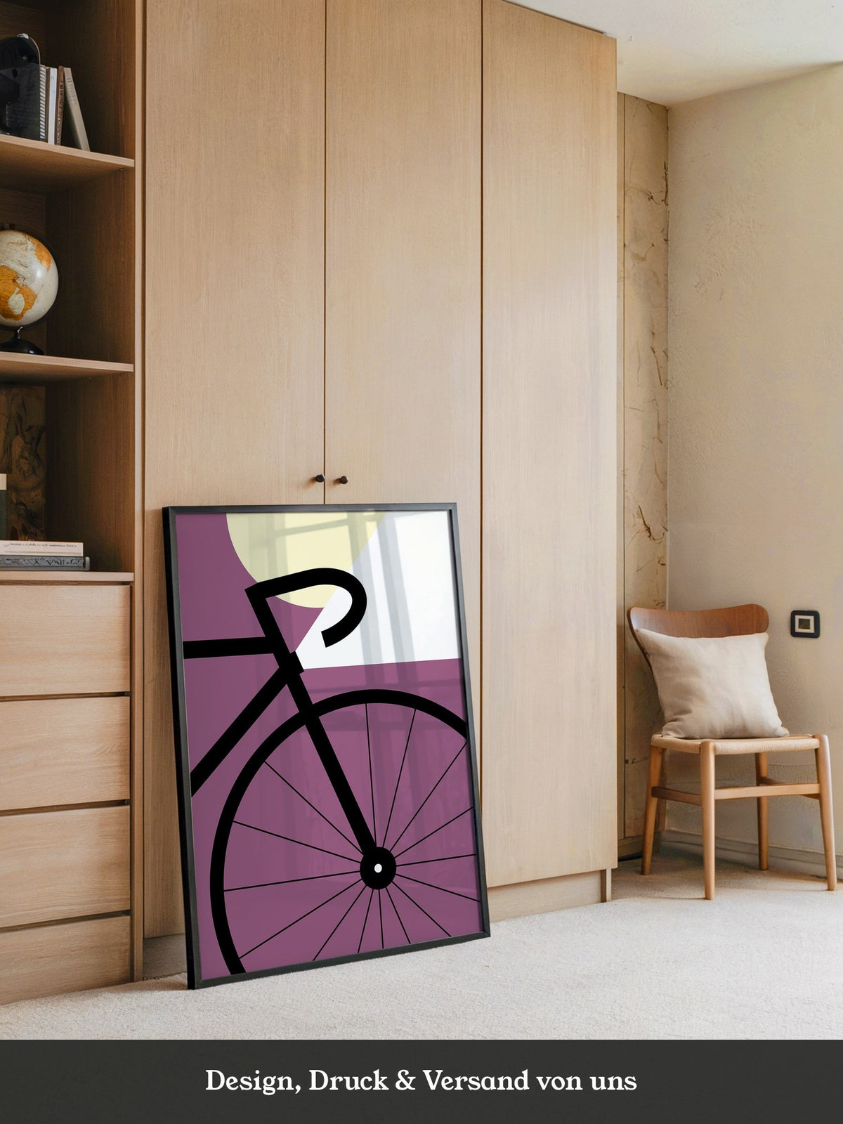 Fahrrad Grafik lila Retro