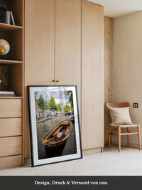 Holzboot Kanalansicht Amsterdam