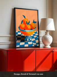 Orangen Schale Checkerboard Retro