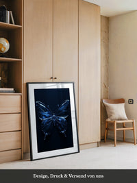 Glas Schmetterling blau
