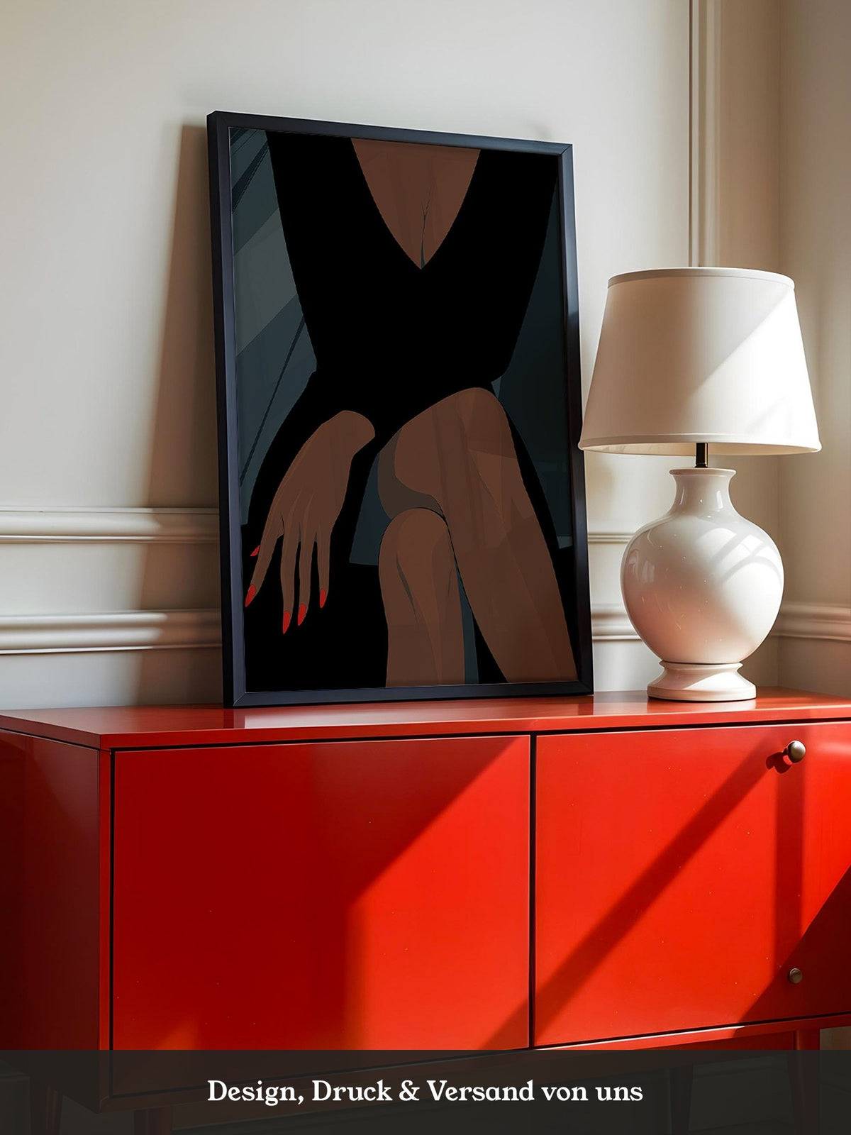 Elegante Silhouette Rote Nägel