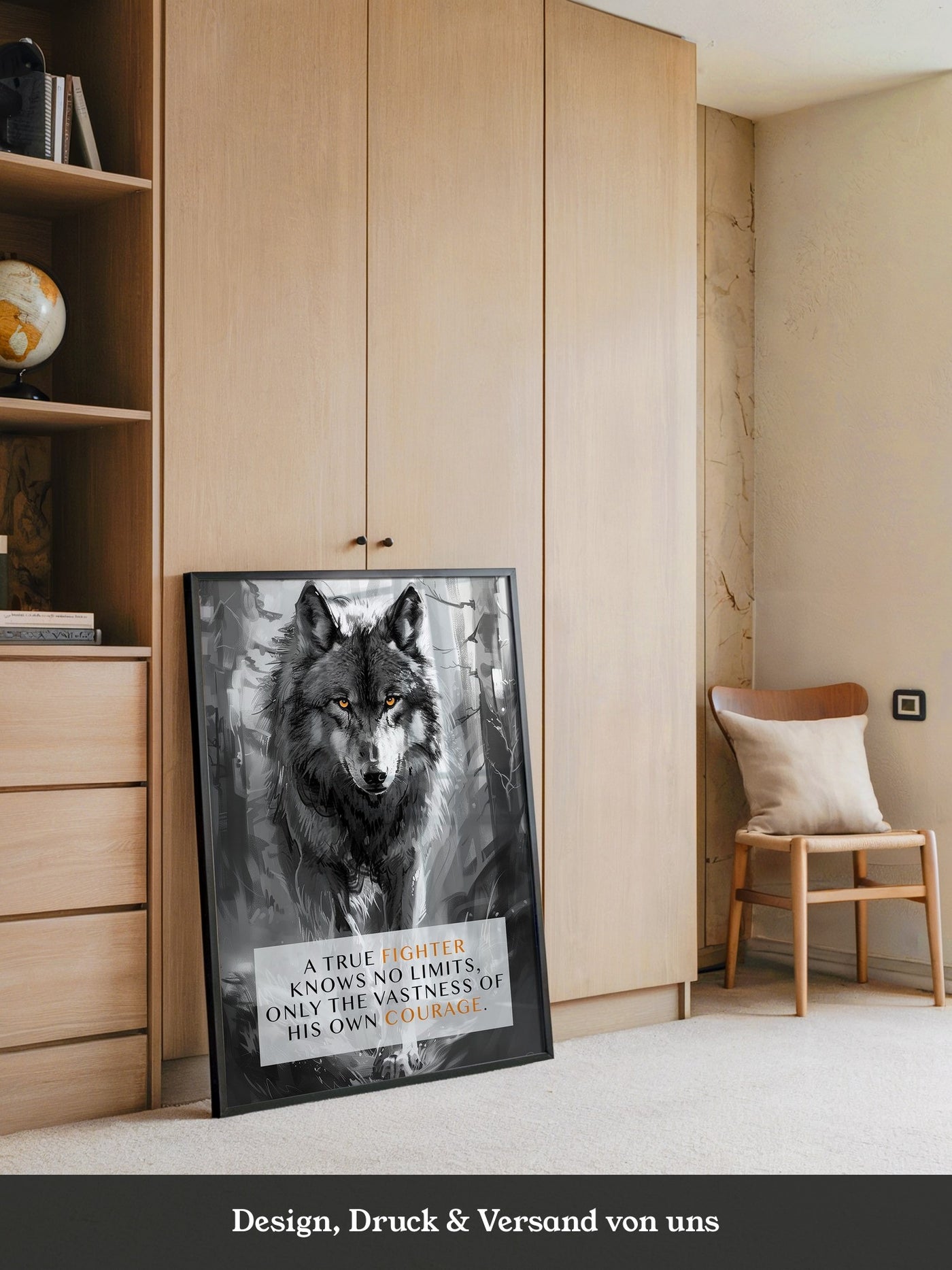 Wolf Augen Intensiv Schwarzweiß