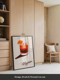 Negroni Cocktail Illustration Orange