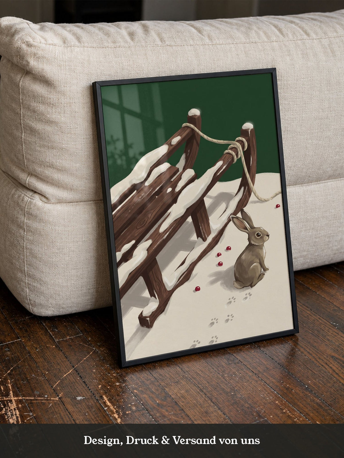 Hase im Schnee Illustration
