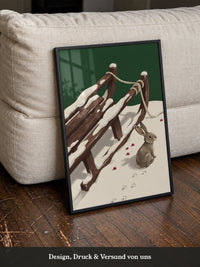 Hase im Schnee Illustration