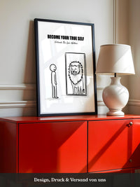 Spiegelbild Löwe Minimalistisch