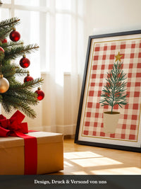 Mini-Tannenbaum Rot-Weiß Karo