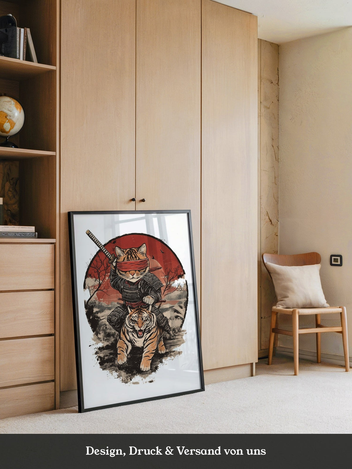 Katzen-Ninja auf Tiger Retro Japan