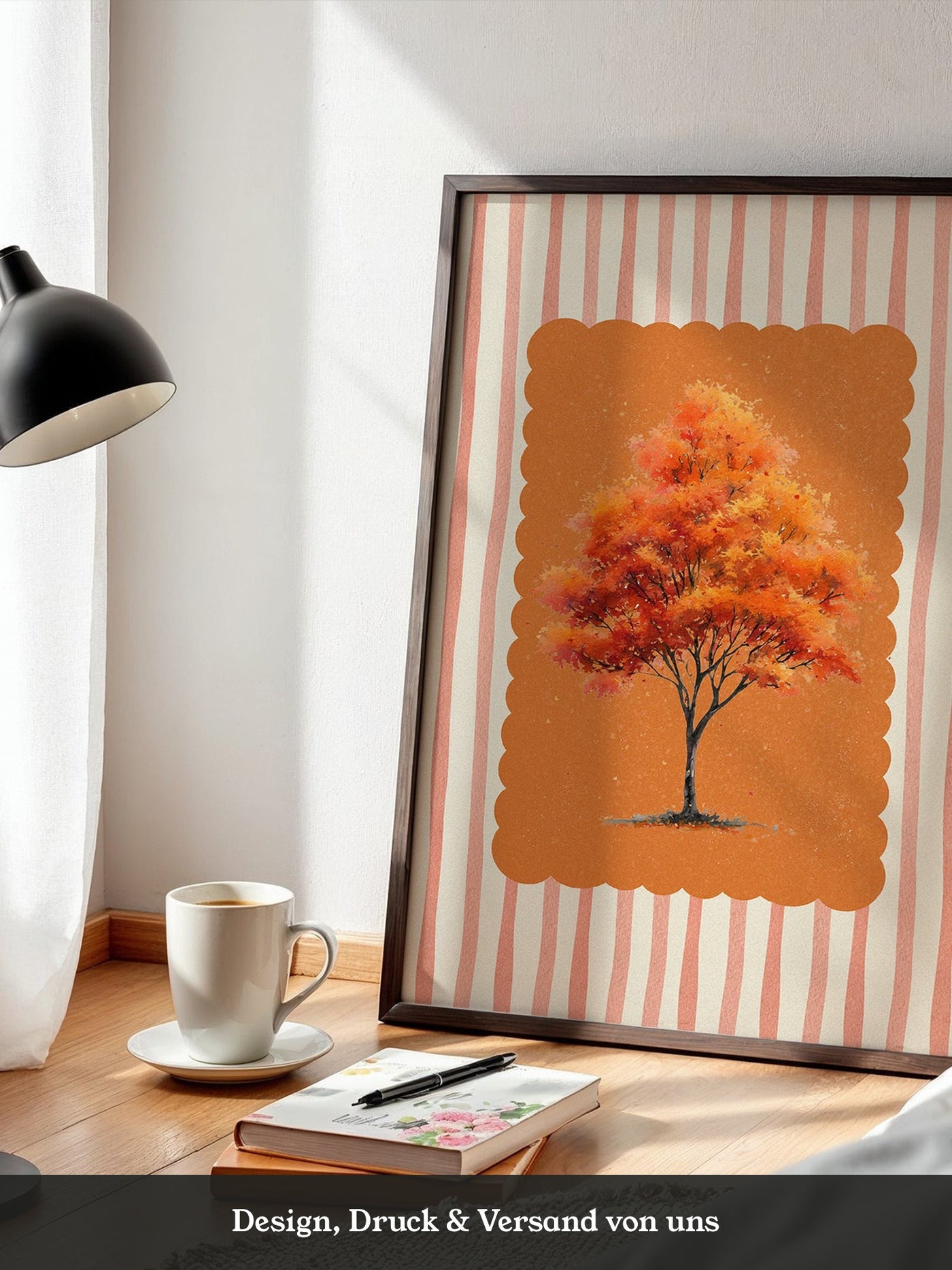 Herbstbaum Orangetöne Vintage