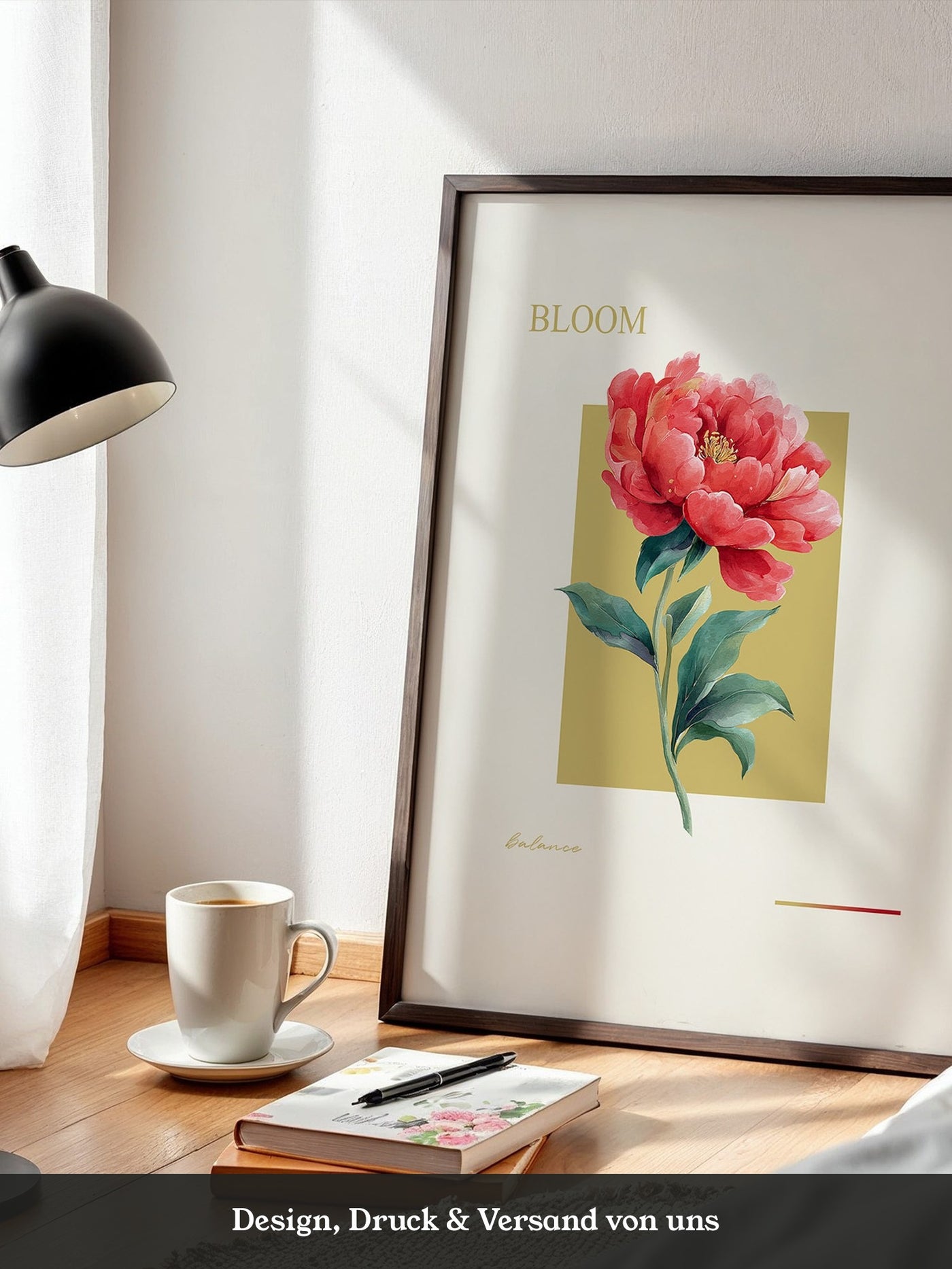 Rote Pfingstrose Aquarell Kunst