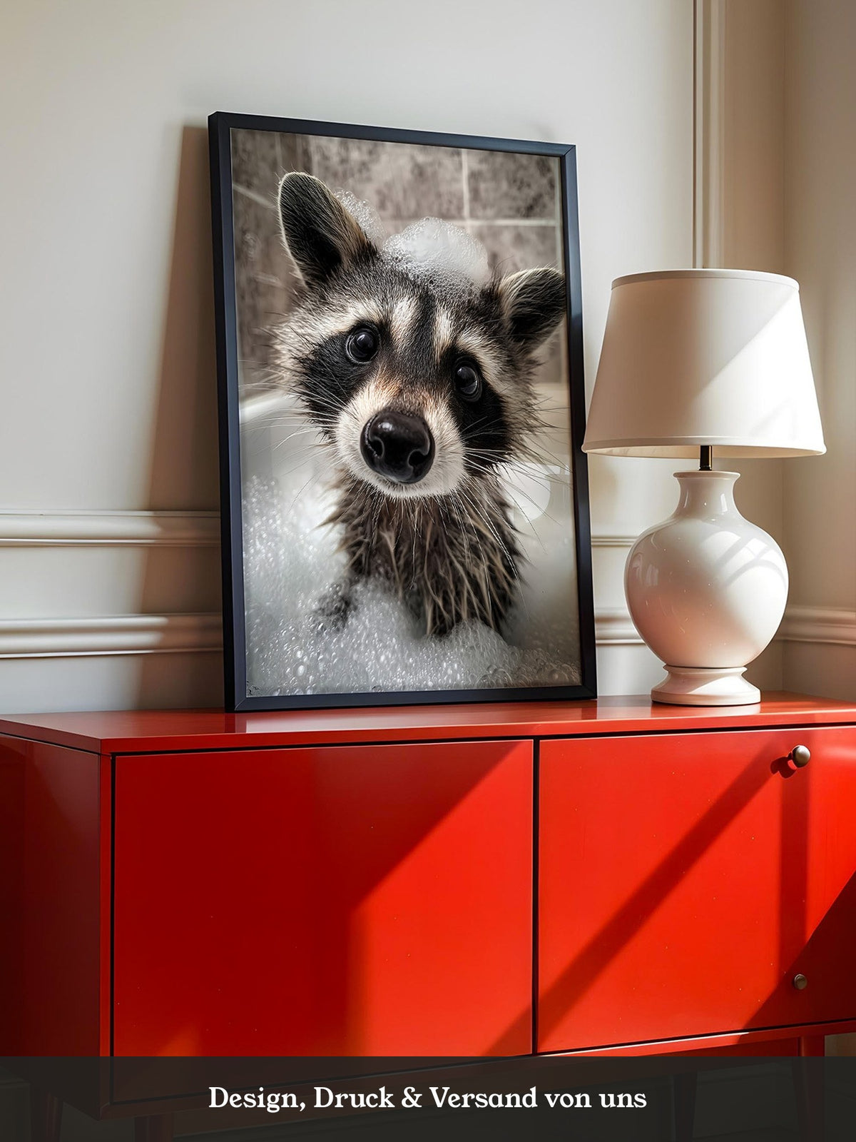 Waschbär Seifenschaum Nahaufnahme