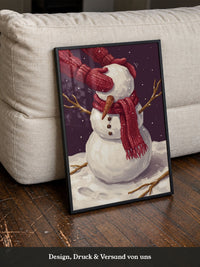 Schneemann Winter Rot