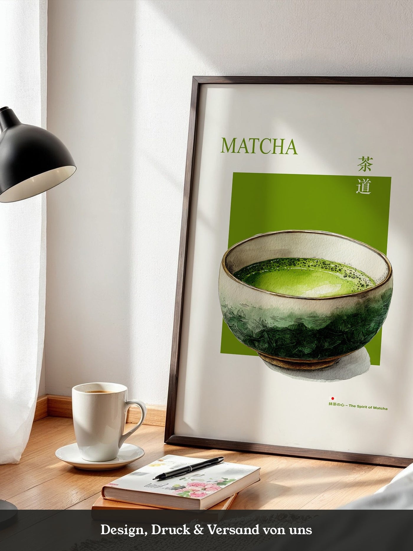 Matcha Tee Tasse Aquarellgrün
