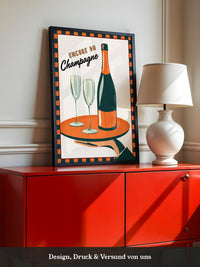 Champagner Tablett Retro Stil