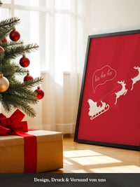 Weihnachtsmann Rentierschlitten Rot