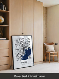 Tokio Stadtplan Schwarz-Weiß