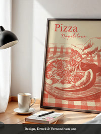 Pizza Illustration Retro-Stil