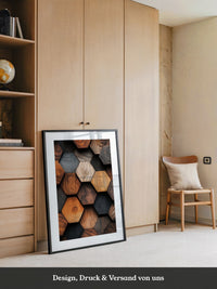 Holz Hexagon Mosaik Farbvielfalt