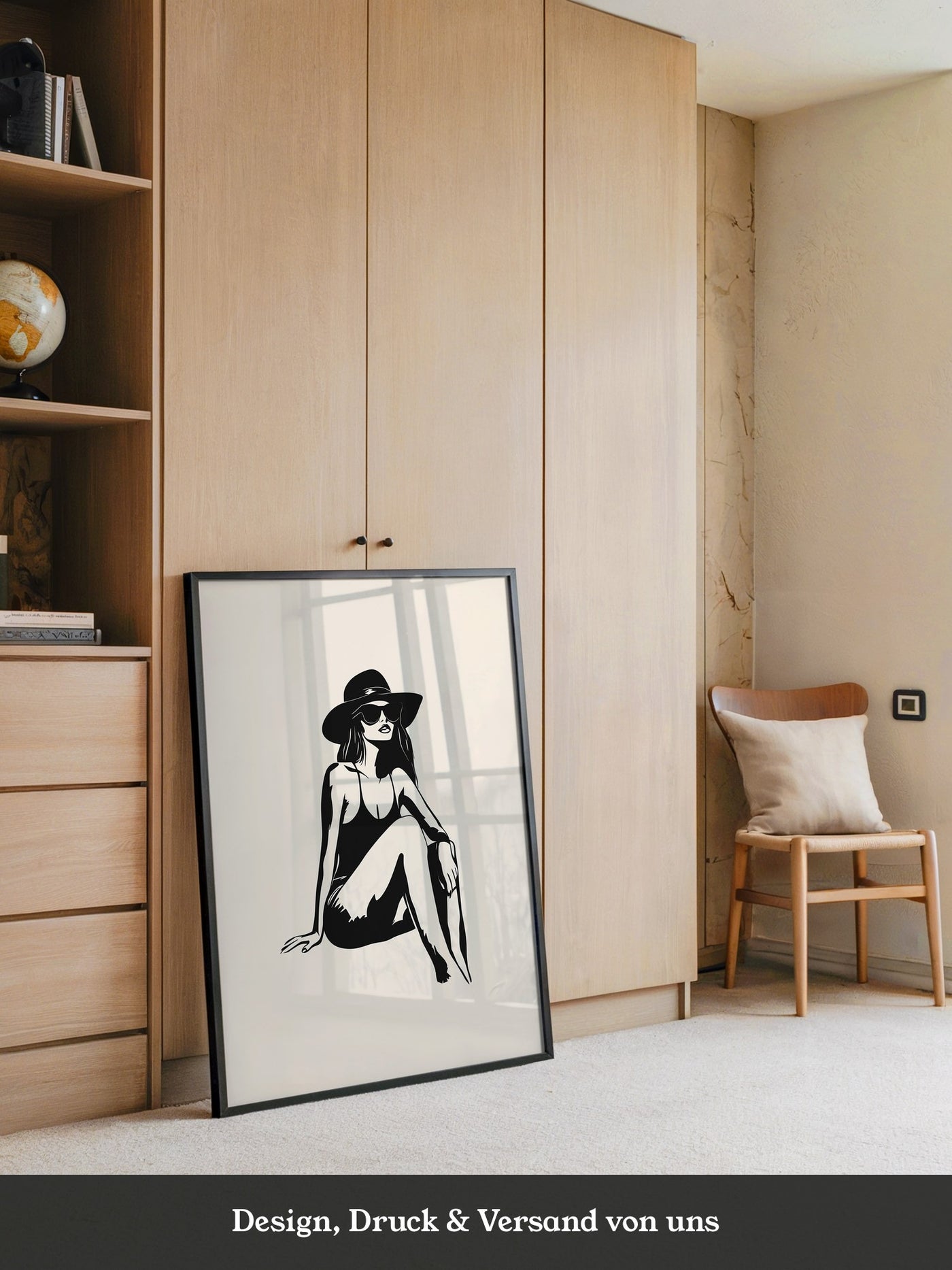 Dame mit Sonnenhut minimalistisch