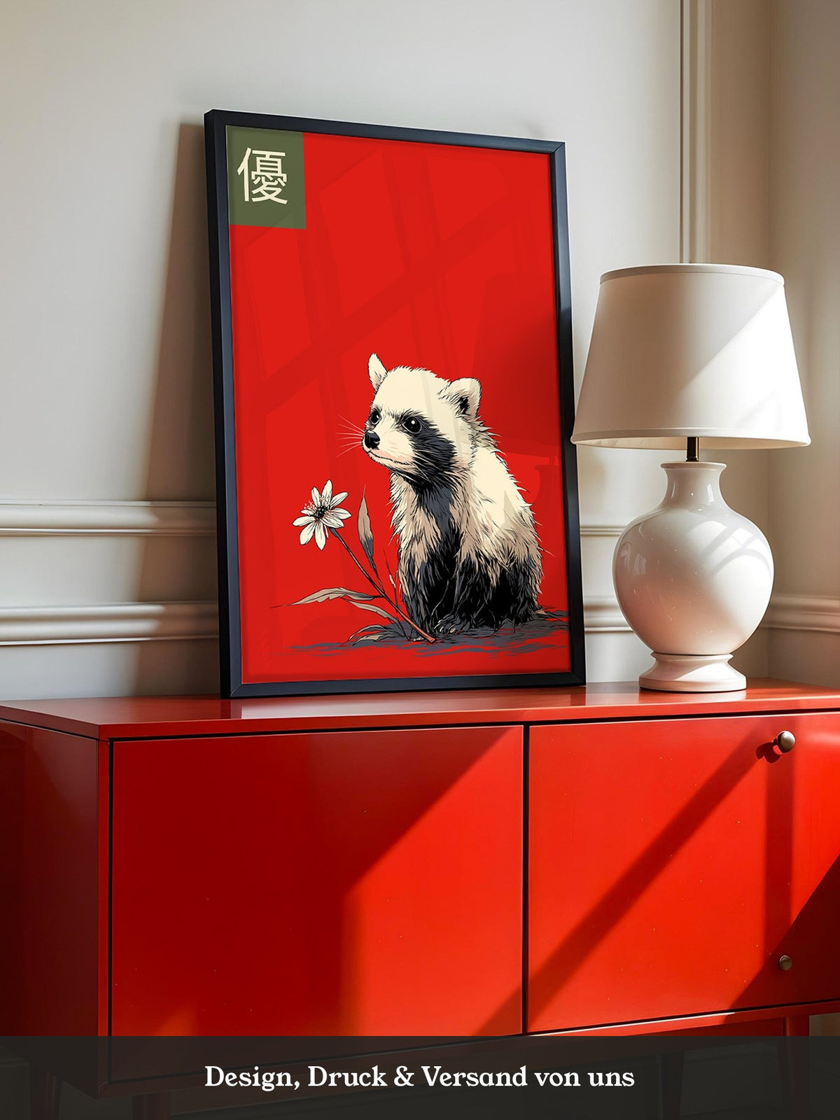 Panda Blume Rot Hintergrund