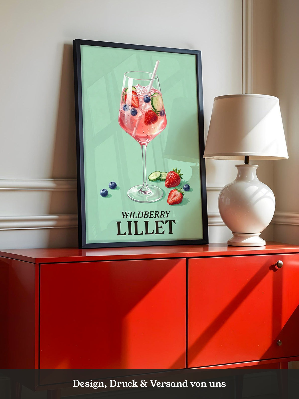 Wildbeeren Cocktail Aquarell