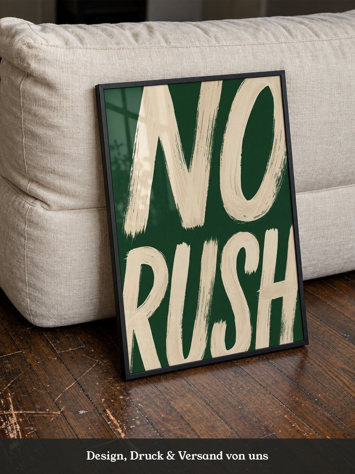 Typografie NO RUSH Motiv