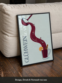 Glühwein Illustration Skifahrer