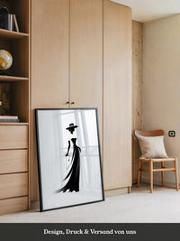 Dame Silhouette Eleganz Schwarz/Weiß
