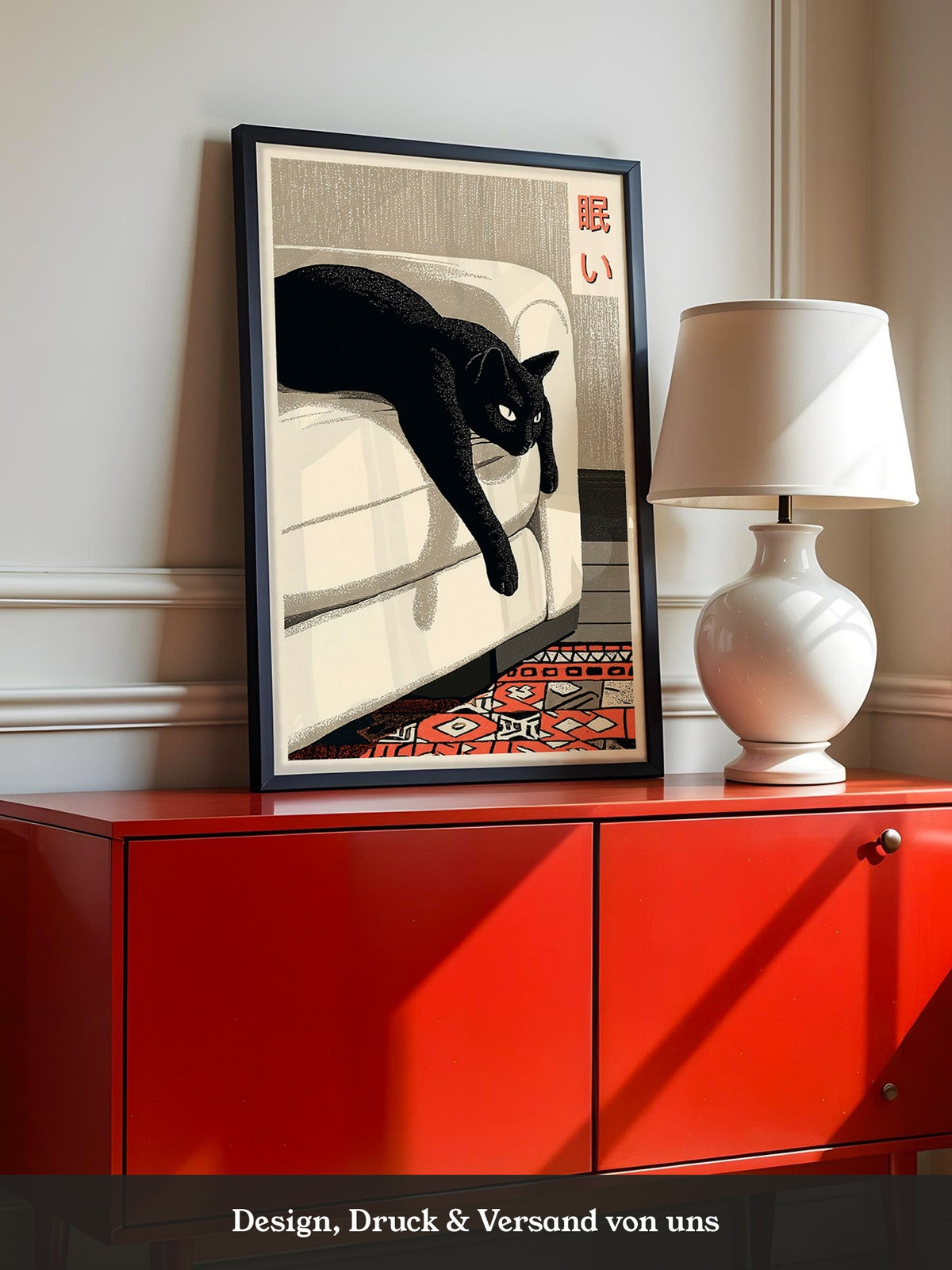 Schwarze Katze Retro-Design
