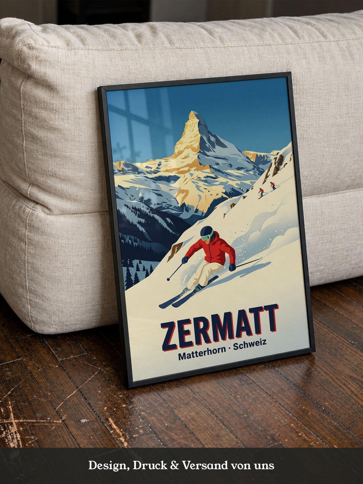 Matterhorn Skifahrer Retro