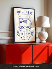 Waschbären Kaffeezeit Illustration