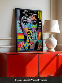 Pop-Art Gesicht Streifenmuster