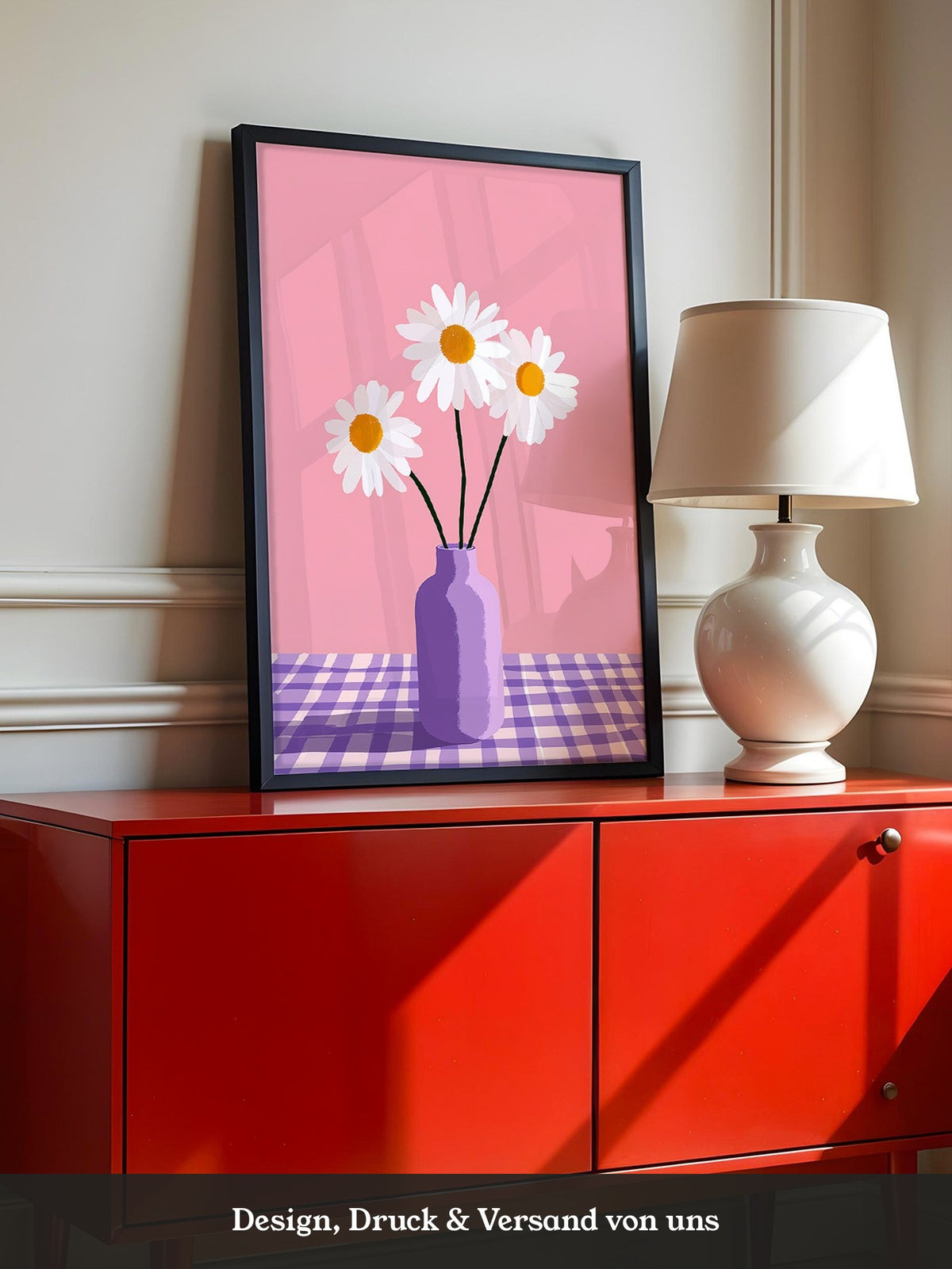 Gänseblümchen Vase Pastellfarben