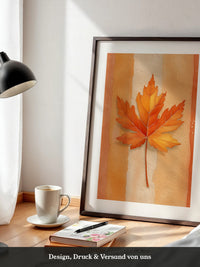 Herbstblatt Aquarell Orange