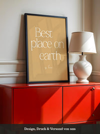 Beste Ort Erde Typografie