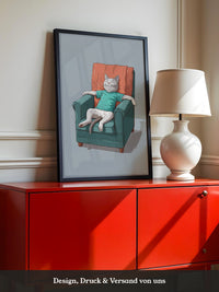 Entspannte Katze Sesselgrafik