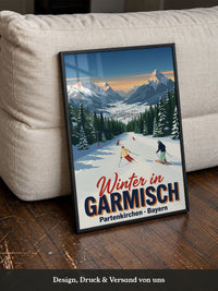 Skifahrer Alpen Winter