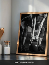 Kettlebell Training Schwarzweiß
