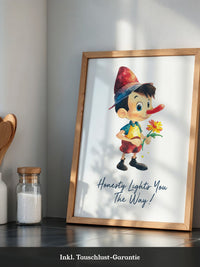 Lügenfigur Blume Aquarell