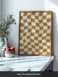 Schachbrett Orange Retro
