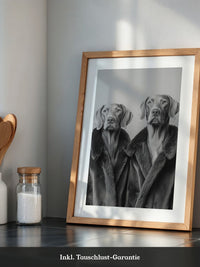 Hunde Pelzmantel Paar S/W